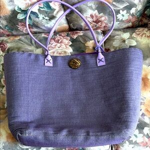 Purple Tote Bag with Gold Accent - Women Bags